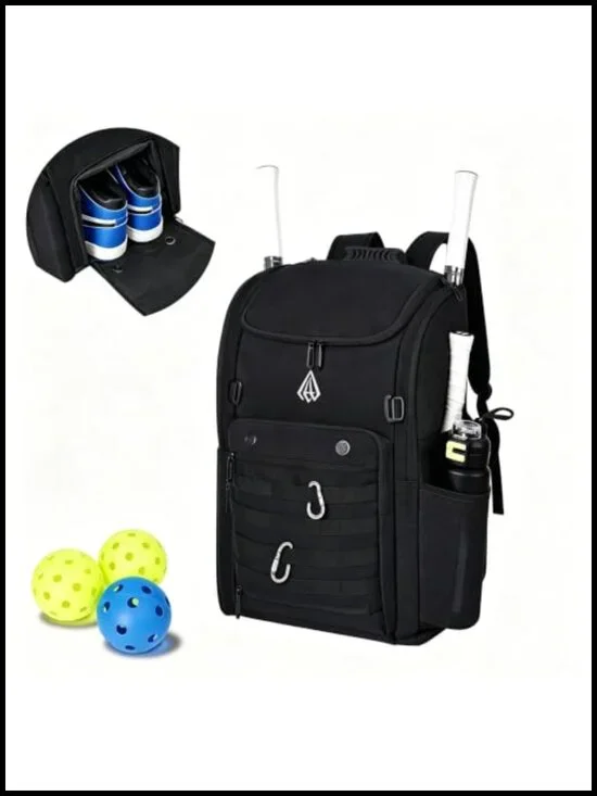 Pickleball Bag for 6+ Paddles with Shoe Compartment & Wet/Dry Pocket