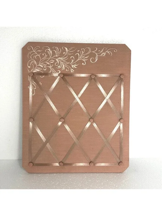Vintage Rose Gold Fabric Ribbon Memory Board Photo Organizer Vision Board Decor