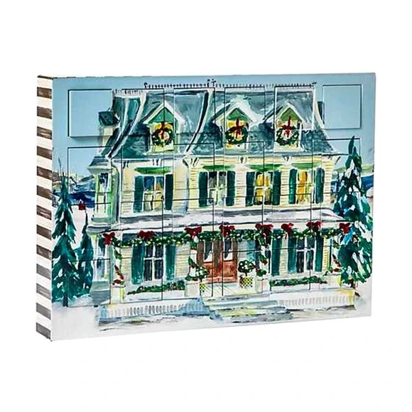 Mackenzie Childs Wood Advent Calendar Holiday Farmhouse Refillable New