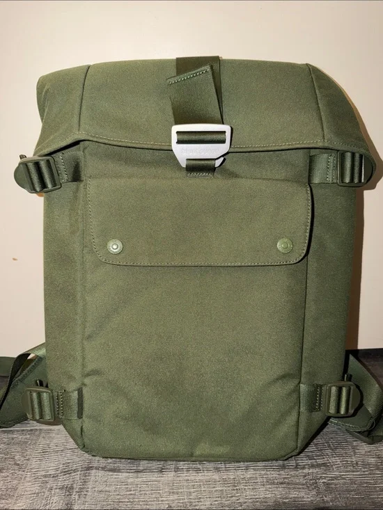 Men's Olive Green Roll-Top Backpack - Minimal Everyday Carry