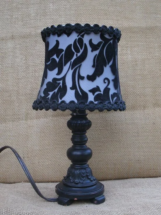 Vintage Victorian Inspired Goth Floral Lamp