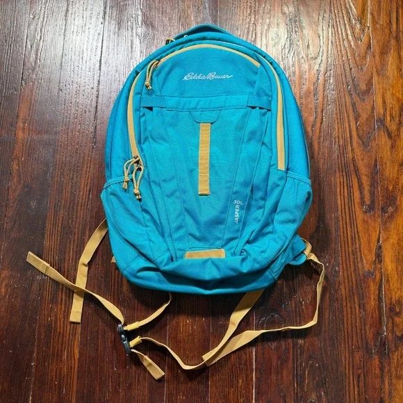 Eddie Bauer Backpack Jasper 30L Hiking Pack Laptop Bag Blue‎ - EUC