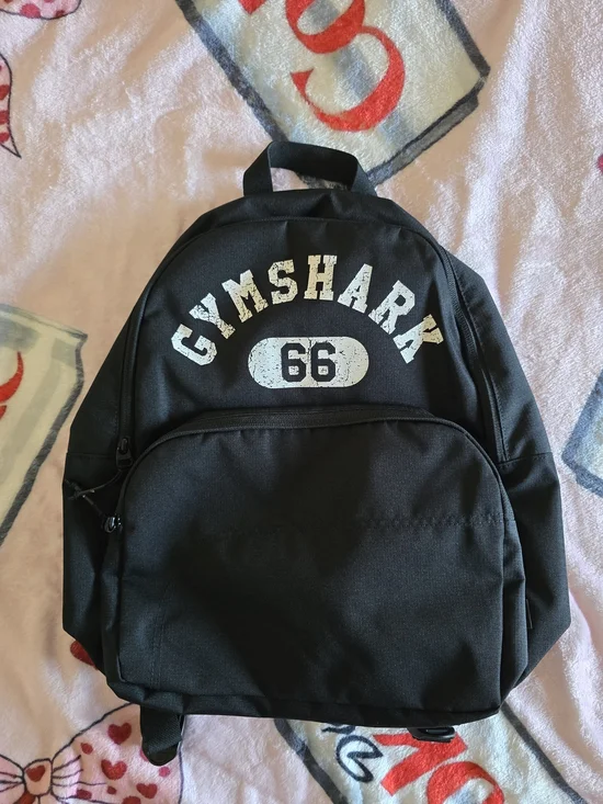 Gymshark Black Backpack with White '66' Logo