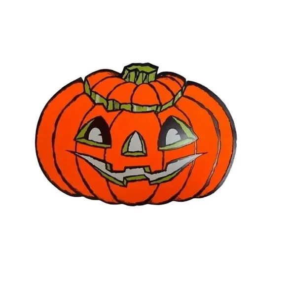 Vintage Midcentury Paper Jack O Lantern Pumpkin Halloween Decoration Eureka
