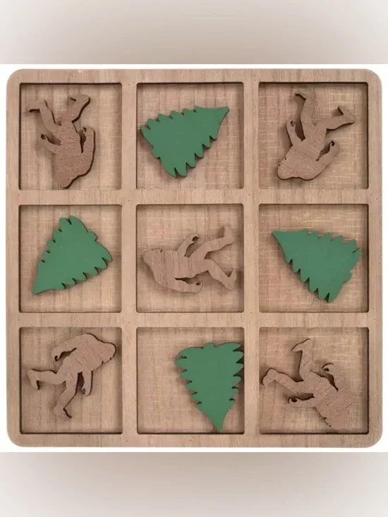 Big Foot & Tree Tic Tac Toe Wood Decor