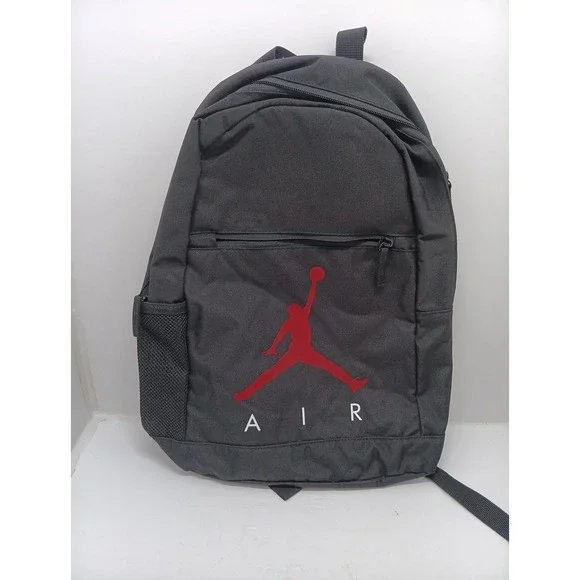 Nike Air Jordan Backpack Black/Red White Logo with Bottle Bag Brand New W/ Tags