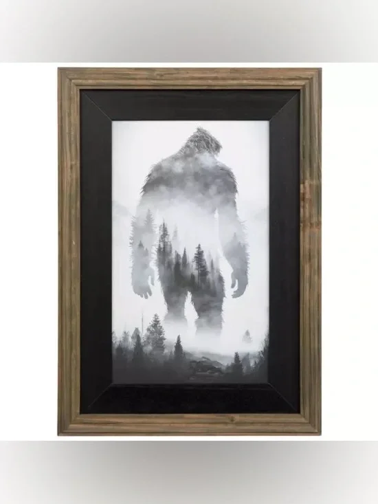 Sasquatch Double Exposure Wood Wall Decor