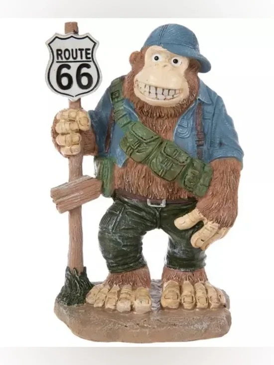 Sasquatch & Route 66 Sign Figurine