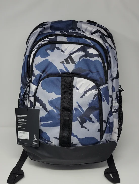 adidas Men’s Blue and Gray Camo Backpack Primetime