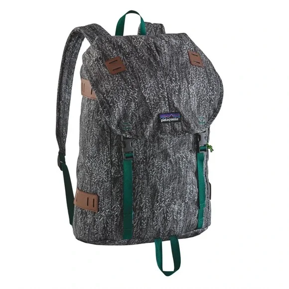 Patagonia Arbor‎ Pack 26L Backpack Gray Herringbone Green Trim 47956 FA16