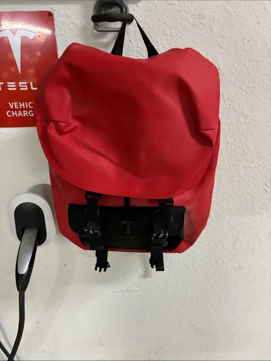 Stormtech Red Buckle-Flap Backpack with Black Trim