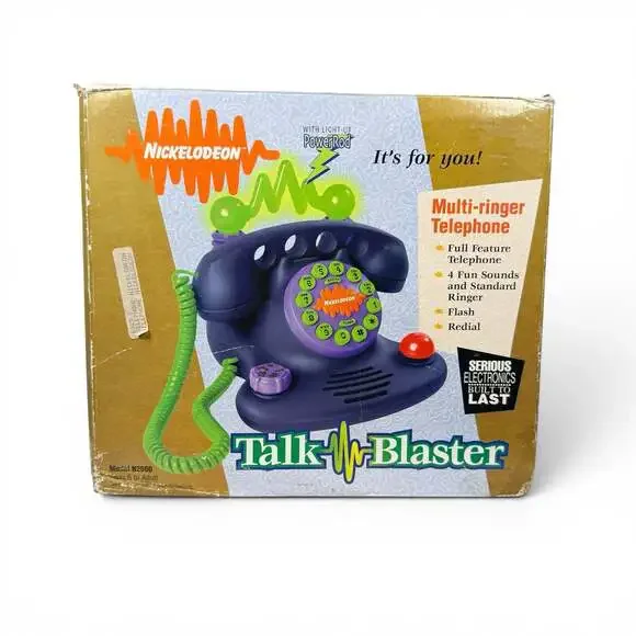 Vintage 1996 Nickelodeon Talk Blaster Multi-Ringer Telephone