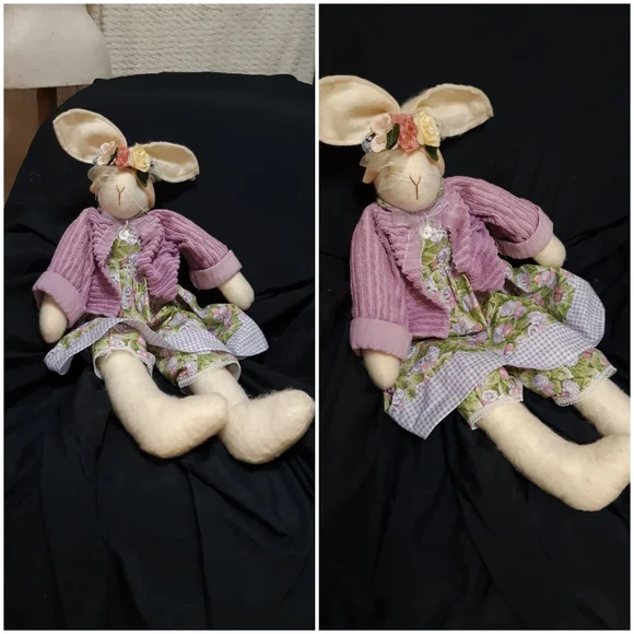 Grandmas Home Sewn Rabbit decorative Easter Bunny Seasonal Spring