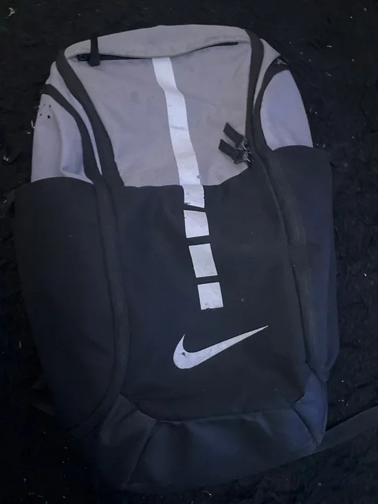 Nike Black and Gray Reflective Swoosh Backpack