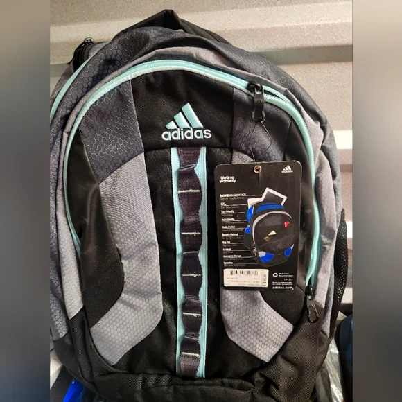 NWT Adidas Unisex Prime Backpack Black/Grey/Frozen Blue