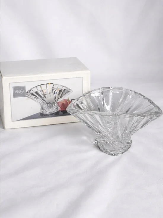 Mikasa Flores Crystal Votive Candle Holder Japan NIB