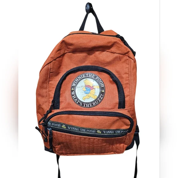 Y2K Disney Winnie the Pooh‎ Backpack Orange “What’s the Buzz” Casual Bag