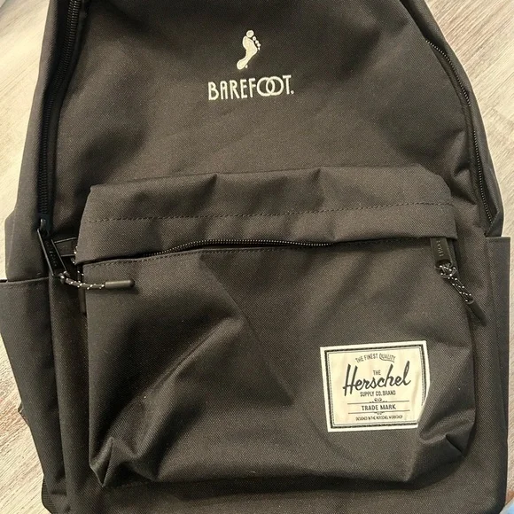 Herschel Supply Company Black Backpack for Men with Barefoot logo