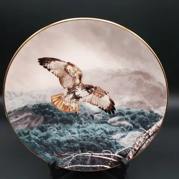1991 Charles Frace Red-Tailed Hawk Plate Soaring Majesty WS George Birds of Prey