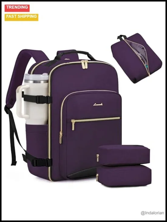 40L Large Travel Backpack Carry On Airplane Approved 17.3 Inch Laptop Backpack