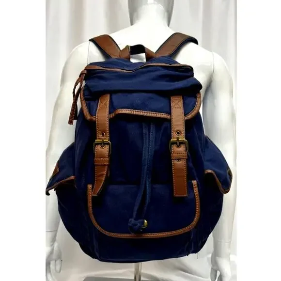 NWT! Hynes Eagle Retro‎ Designer Canvas Backpack 28L NAVY