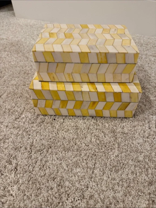 Decorative yellow boxes - set of 2
