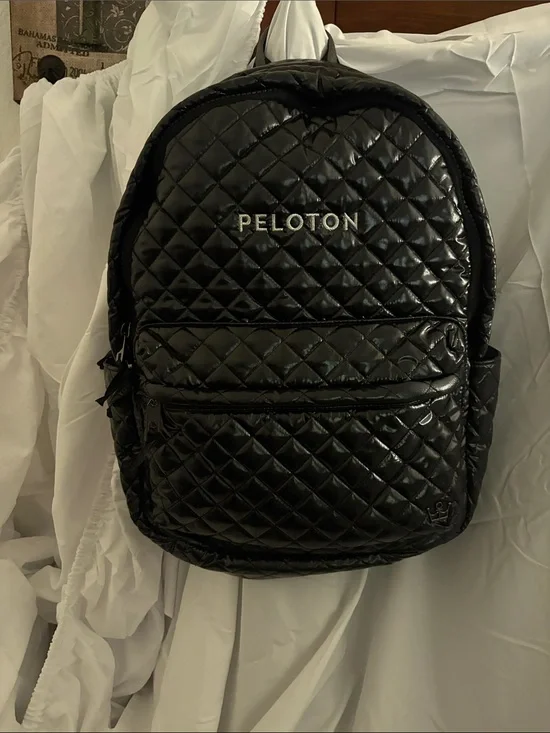 Peloton Quilted Gloss Black Backpack