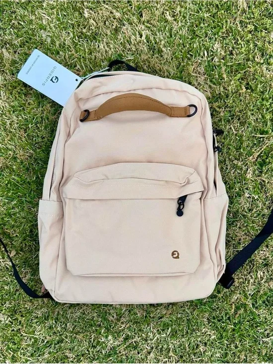 Everyday Beige Backpack with Tan Handle