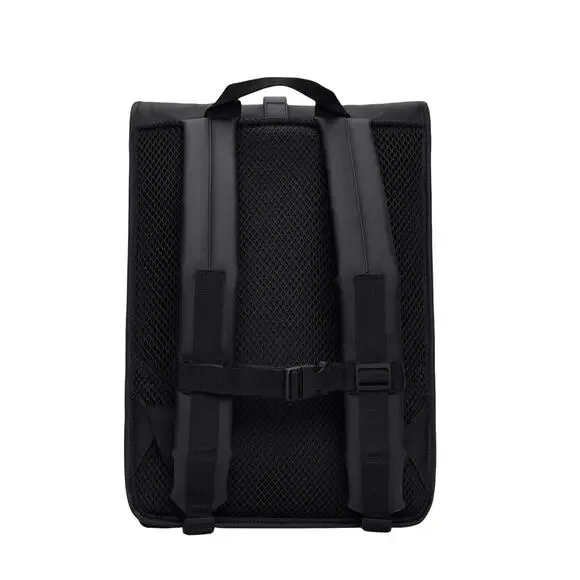 Rains Men's Rolltop Rucksack W3 Backpack Adjustable Straps Black One Size NWT