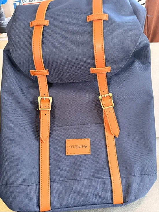 Serenity Navy and Tan Classic Men's Backpack