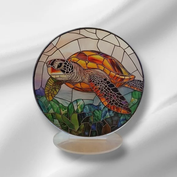 Stained Acrylic Sea Turtle | Sun Catcher