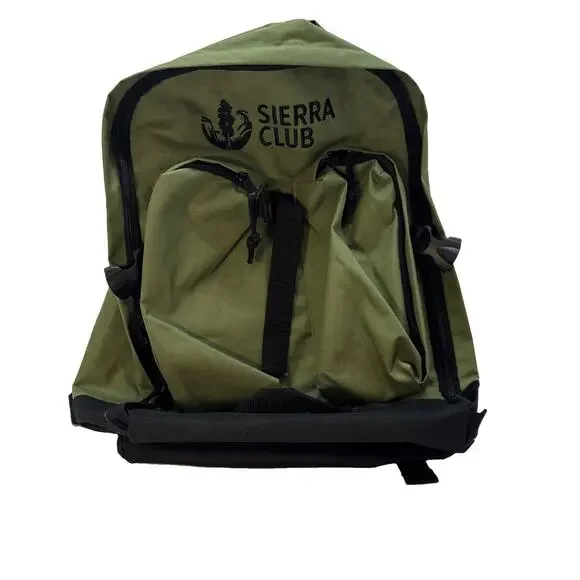 SIERRA CLUB Backpack - Lightweight Olive Green 3 Compartments New