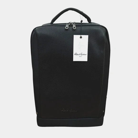 Robert Graham Backpack Solid Black Travel Commuting Padded Laptop Pocket NWT
