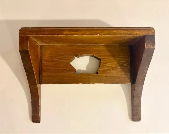 Vintage Wooden Pig Cut Out Shelf