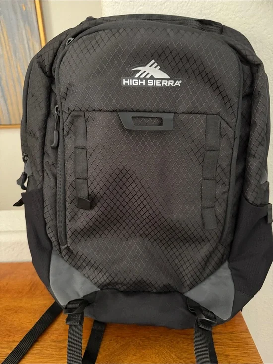 High Sierra Black Backpack with Front Organizer