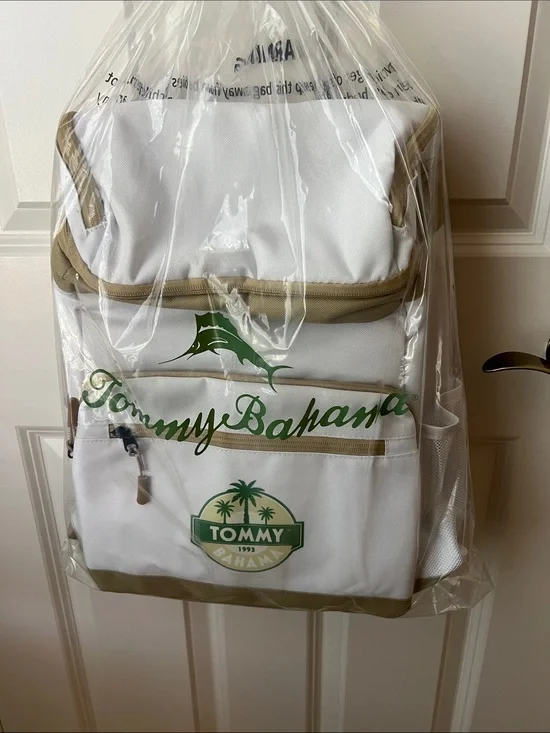 Tommy Bahama Cooler Backpack New 4 Zipper Areas and bottle opener attached