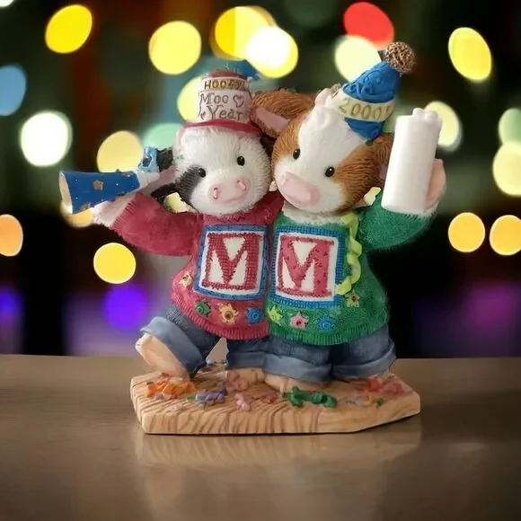 Marys Moo Moos Hoofy Moo Year 540951‎ Cow Figurine Millennium Enesco Vintage