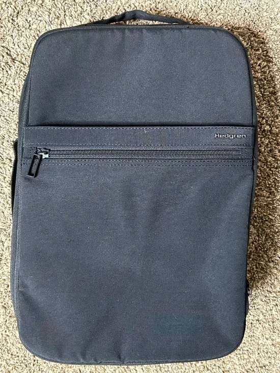NWOT Hedgren Black Front Zip Eco Nylon Utility Backpack