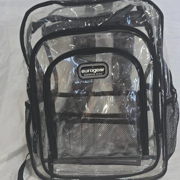 Eurogear Clear Backpack Stadium Approved Security Bag One Size‎ Clear Excellent