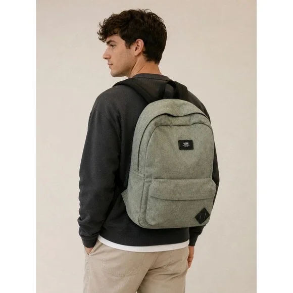 Vans Old Skool Backpack Grey Heathered Off The‎ Wall School Bag