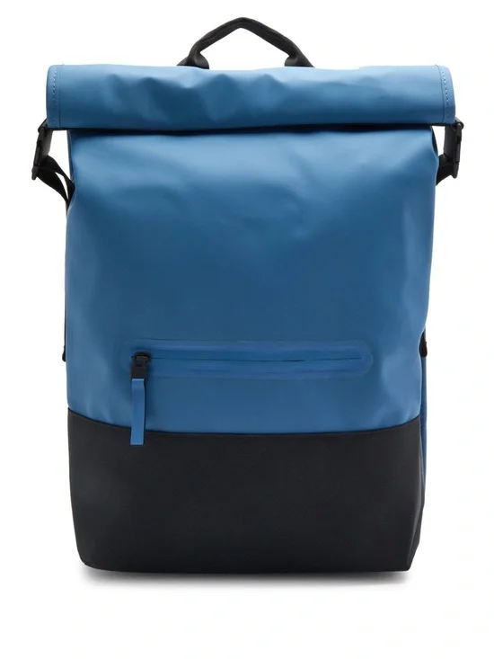 NWT RAINS Trail Roll-Top Backpack W3 Waterproof Color is Blue with Black Accents
