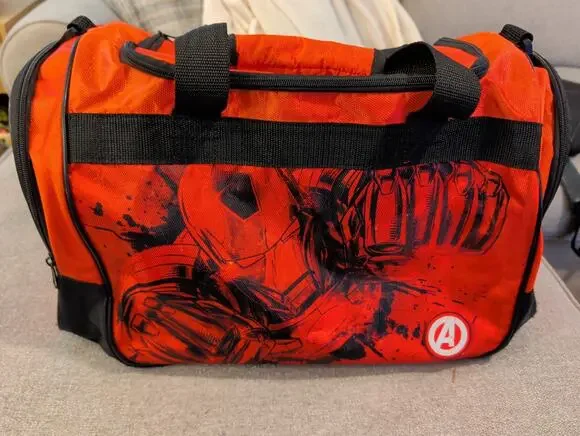 Marvel Avengers Iron Man Duffle Bag Red Black Small Gym Sports Travel Luggage