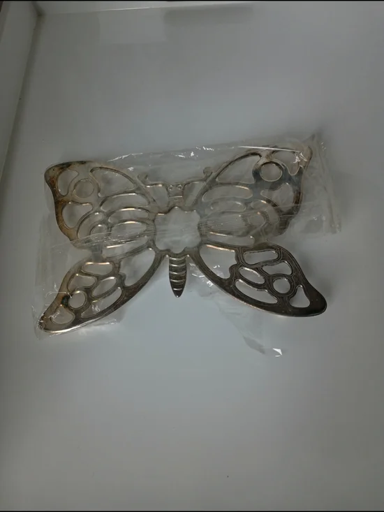 Vintage Leonard Silver Plate Butterfly Trivet - MCM Wall Decor