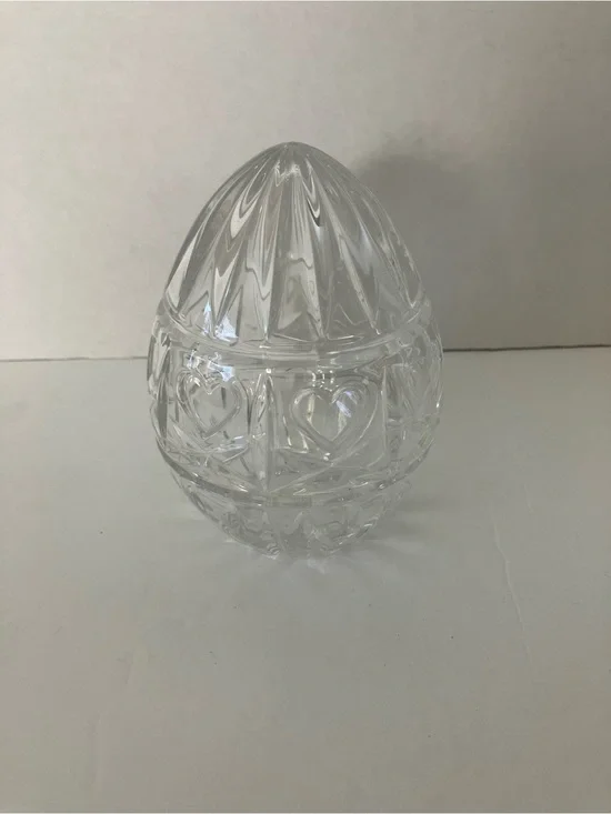 Vintage Czech Lead Crystal Lidded Egg Box