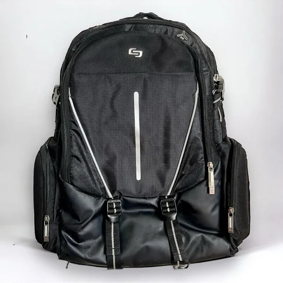Solo New York Rival 17.3 Laptop Backpack Black Travel Work Hardshell ACV700