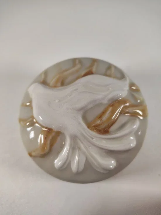 Covered Dove Spirit Dish Handmade Art Pottery Trinket Signed Studio Pottery