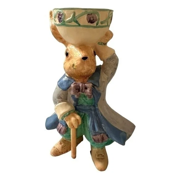 Dressed Rabbit Bunny Statue 5x3.5x3