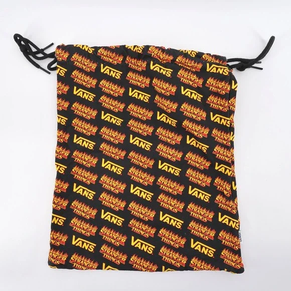 Vans Stranger Things All Over Print Drawstring Shoe Dust Bag Black