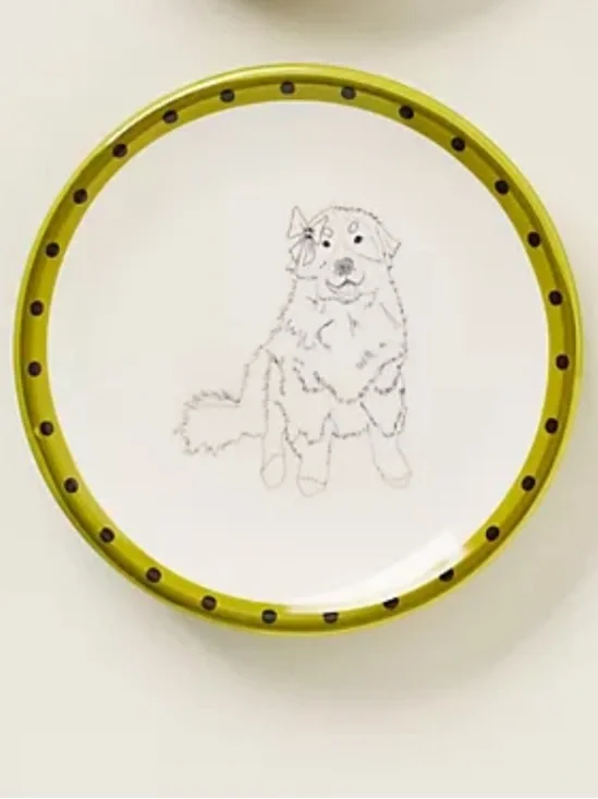 Anthropologie Ceramic Golden Retriever Dog  Small Trinket Dish