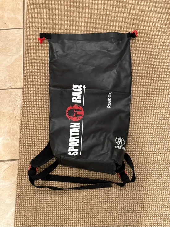 Vintage Reebok Spartan Race Black Dry Bag Backpack - made for staff